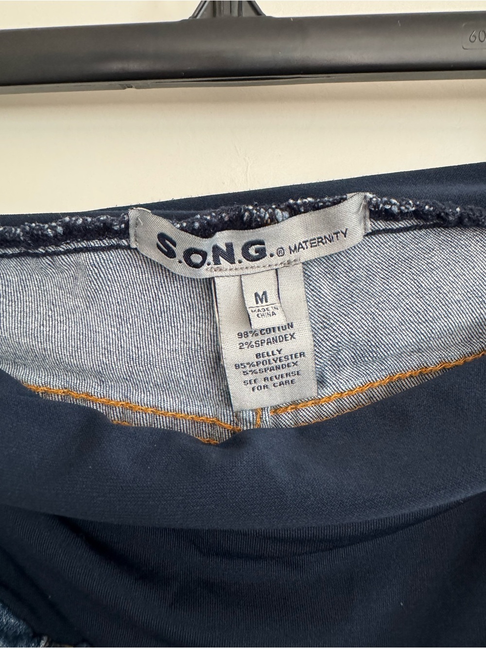 S.O.N.G. Maternity Blue Distressed Denim Shorts Stretch 5-Pocket - Picture 3 of 6